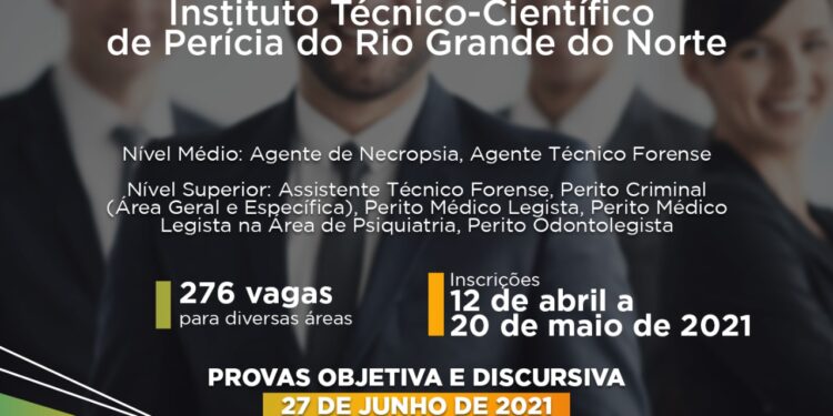 Inscrições para o concurso público do Itep/RN estão abertas
