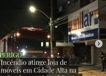 Incêndio atinge loja na Cidade Alta
