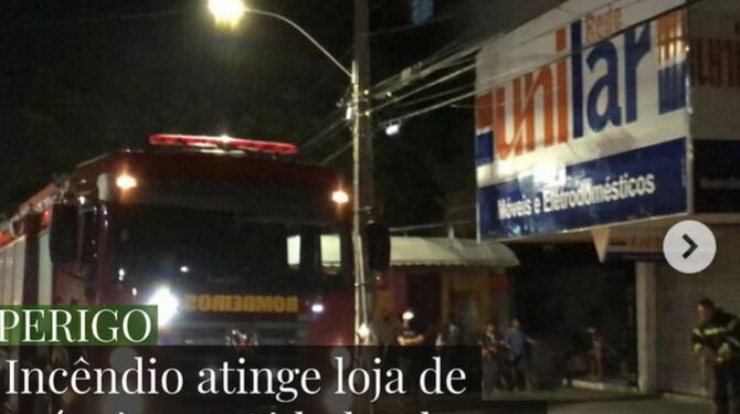 Incêndio atinge loja na Cidade Alta