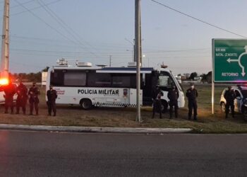 PM instala posto policial móvel na rotatória que dá acesso ao Aeroporto em São Gonçalo do Amarante