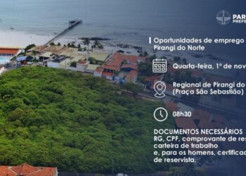 Parnamirim realiza cadastros para oportunidades de emprego em Pirangi