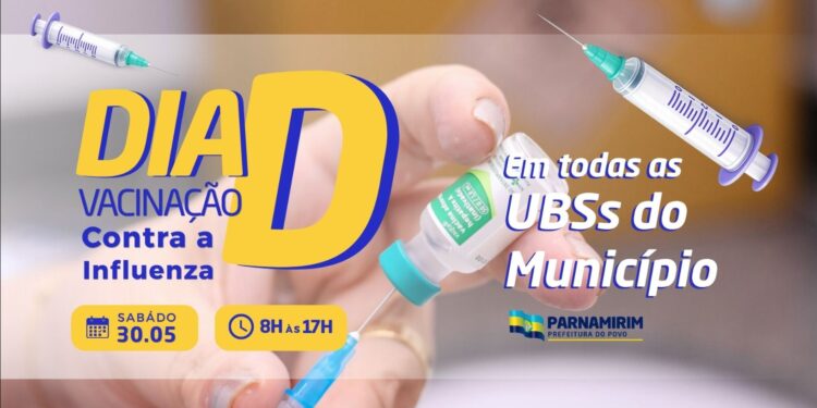 Dia “D” de Vacinação contra Influenza acontece em todas as UBS’s neste sábado, 30 de maio.