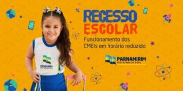 Educação: o período de 22 de junho a 6 de julho, às escolas e Centros Municipais de Educação Infantil (CMEIs) funcionarão em horário reduzido, das 7h às 13h, em razão do recesso escolar.