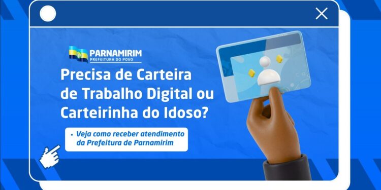 Prefeitura oferece auxilio para emissão de Carteiras de Trabalho Digital e de Idoso.