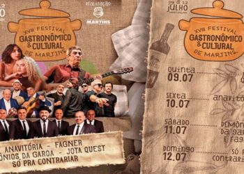 Festival Gastrônomico de Martins ocorre entre os dias 09 e 12 de julho de 2026. Veja a programação.