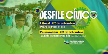 Parnamirim realiza desfiles cívicos nos dias 2 e 3 de setembro
